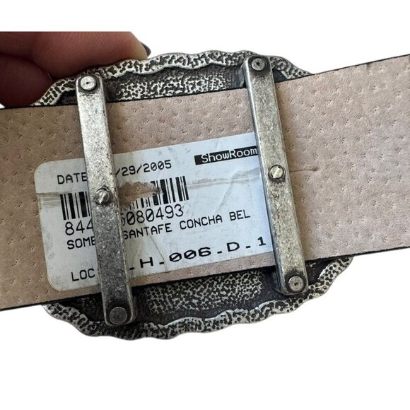 Suzanne Somers Vintage leather womens concho belt size 1X 2X beige snakeskin - Picture 8 of 9